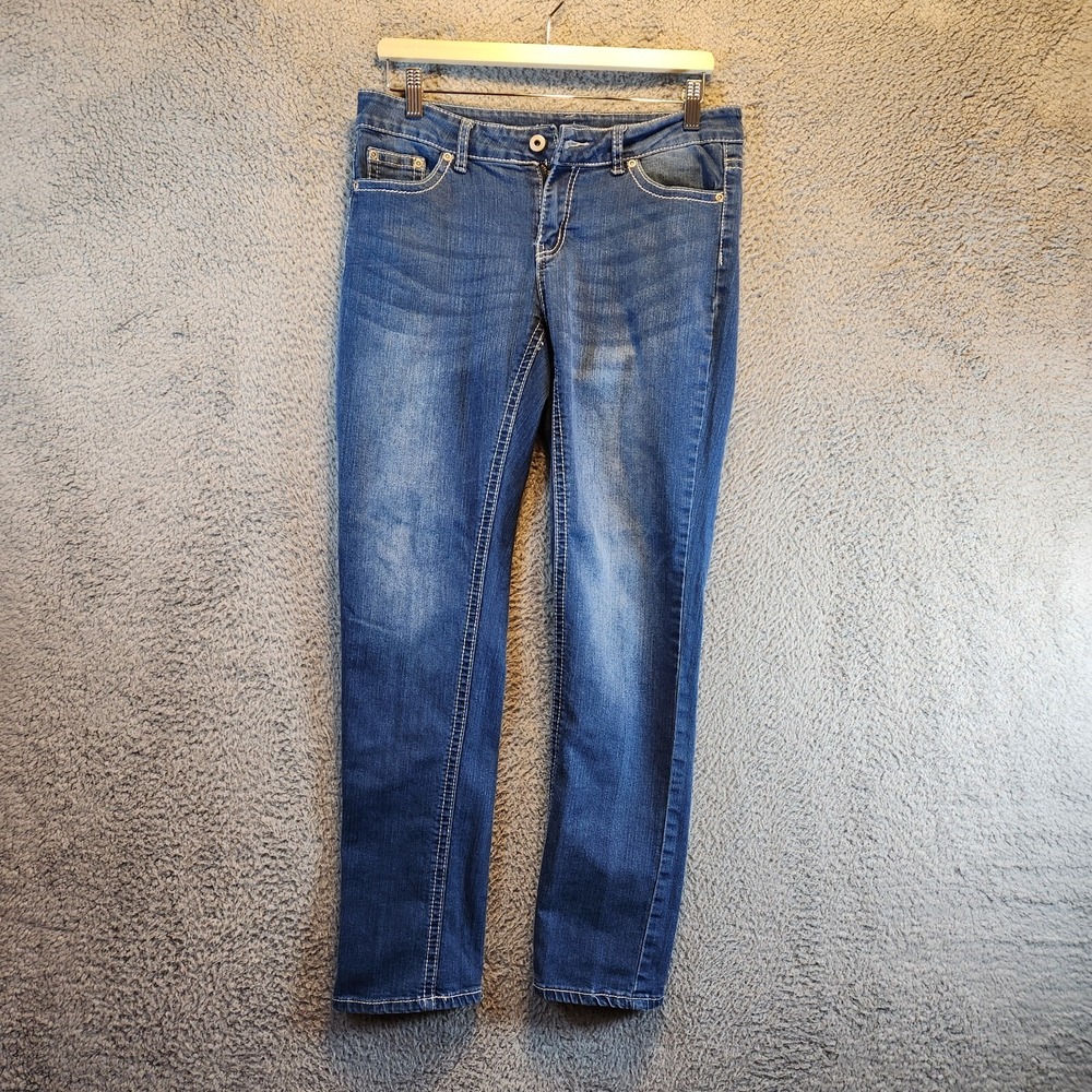 Cg Cg Jeans Women's 10 (Fits 32x31) Blue Stretch Studded Pocket Low Rise‎ Casual